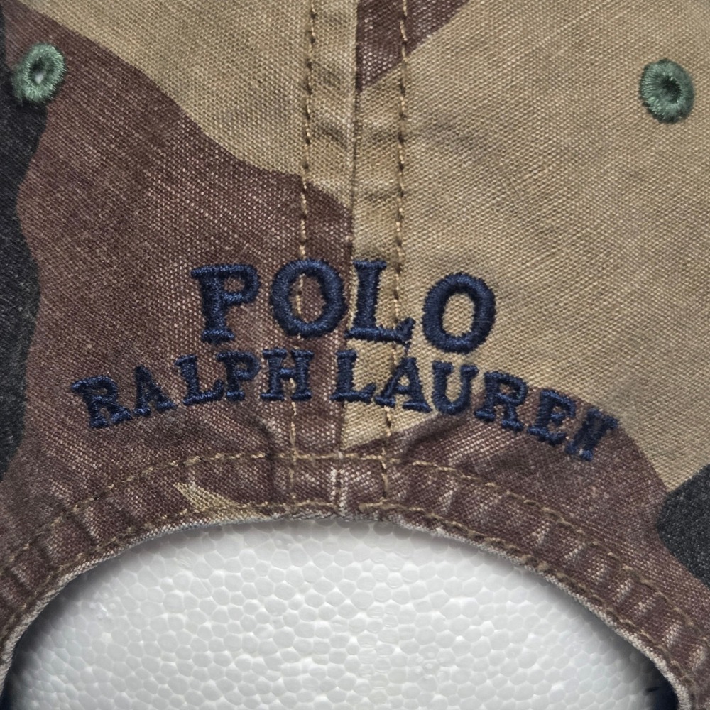 Polo Ralph Lauren Hat Mens Big Pony Camo American Flag Cap Adjustable Strapback - Picture 10 of 10